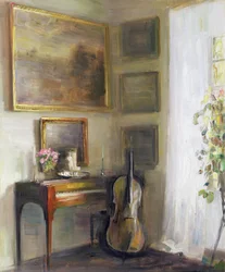 Interior con Violonchelo y Espineta