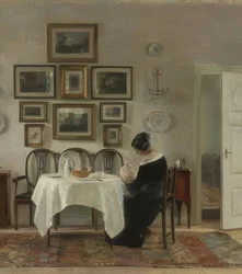 Madre e hijo en la mesa