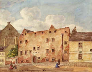 La antigua casa en Grünen Thorgasse No. 80 en Viena Rossau