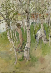 Niño Desnudo entre Abedules, 1898