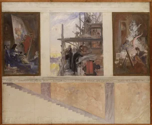 Segundo proyecto de decoración de las paredes de la sala inferior del Nationalmuseum