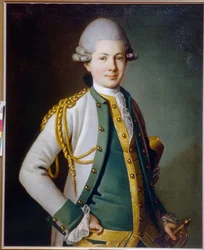 Retrato del Conde Nicolay Semyonovich Mordvinov (1754-1845) (Retrato del Conde N.S. Mordvinov). Pintura de Carl Ludwig Johann Christineck (1733-1793 o 1794), óleo sobre lienzo