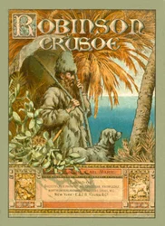 Robinson Crusoe (litografía en color)