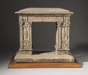 Modelo del Arco de los Argentarii, c.1792-95 (corcho, estuco teñido y arena)