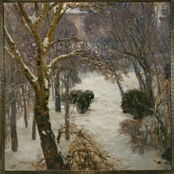 Parque Heiligenstaedter en invierno (óleo sobre lienzo)
