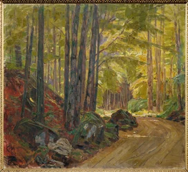 Sendero por el bosque (pintura sobre lienzo)