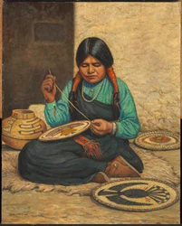 Placas tejidas por mujeres Hopi
