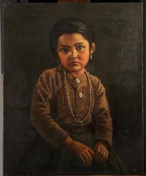 Niño indio (óleo sobre lienzo montado en panel)