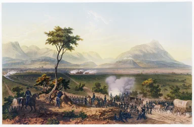 Captura de Monterrey, de The War Between the United States and Mexico, pub. 1851 (litografía en color)