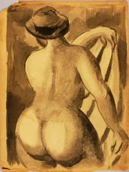 Desnudo femenino con drapeado