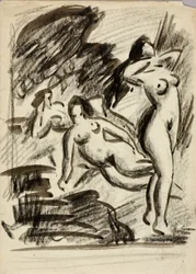 Grupo de tres desnudos femeninos