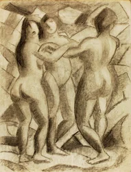 Grupo de tres desnudos femeninos