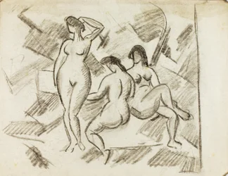 Grupo de tres desnudos femeninos