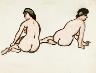 Grupo de dos desnudos femeninos