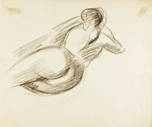 Desnudo femenino reclinado, vista posterior