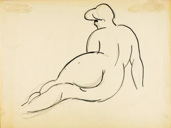 Desnudo reclinado, vista posterior