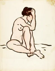 Desnudo femenino sentado