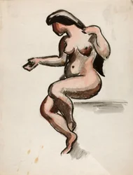 Desnudo femenino sentado