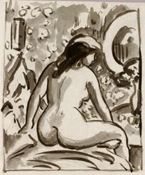 Desnudo sentado