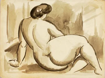Mujer desnuda sentada