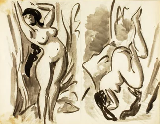 Dos desnudos femeninos, reclinadas