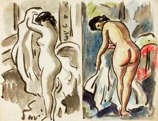 Dos desnudos femeninos de pie