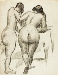Dos desnudos de pie