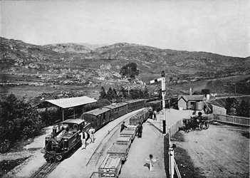 Ferrocarril de Ffestiniog: Estación Tan-Y-Bwlch, c1896