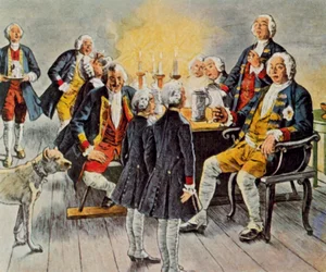 Los príncipes herederos Federico y Heinrich aparecen en el colegio de tabacaleros para desear "buenas noches" al padre real