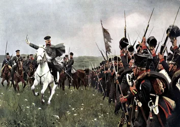 General Blucher antes de la batalla en Katzbach, 26 de agosto de 1813