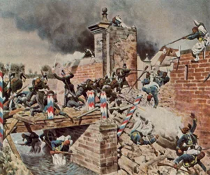 Asalto a la Puerta de Landau en Weissenburg, 4 de agosto de 1870 (litografía en color ampliada)