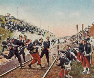 Asalto al terraplén del ferrocarril en Nuits por los Badeners