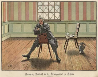 Príncipe heredero Federico de Prusia encarcelado en Kustrin, 1730