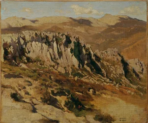 Paisaje rocoso cerca de Olevano