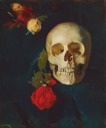 Alemán: Calavera con rosas