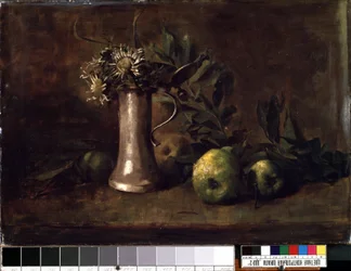 Nature morte (Naturaleza muerta). Pintura de Carl Schuch (1846-1903). Óleo sobre lienzo, 52,5 x 76 cm. Arte alemán del siglo XIX. Museo Estatal de Arte M.K. Ciurlionis, Kaunas (Lituania).