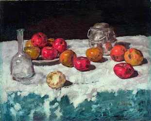 ""Nature morte aux pommes"" (Bodegón con manzanas) Peinture de Carl Schuch (1846-1903) 1889 Óleo sobre lienzo Dim 66,2x81,6 cm Museum Kunstpalast, Dusseldorf