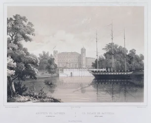 Vista del Palacio en Gatchina desde el Lago, 1850s