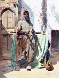 Marruecos, mendigo ciego en Tánger, fecha de la imagen: hacia 1910. Archivo Carl Simon