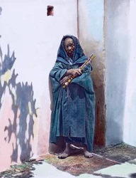 Marruecos, retrato de un mendigo, fecha de la imagen: hacia 1910. Archivo Carl Simon