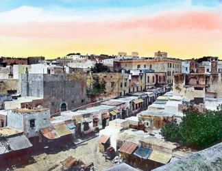 Norte de Marruecos, Tánger, casco antiguo, fecha de la imagen: hacia 1910. Archivo Carl Simon