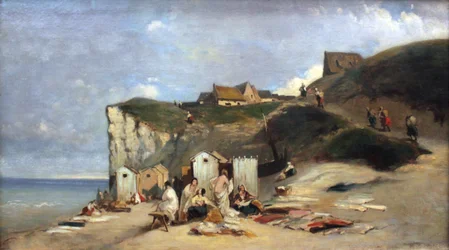 Mujeres bañándose en el mar cerca de Dieppe