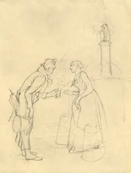 El pretendiente tímido, mediados-finales del siglo XIX, c1924