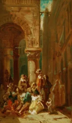 Gente itinerante: Actores en la Loggia dei Lanzi en Florencia
