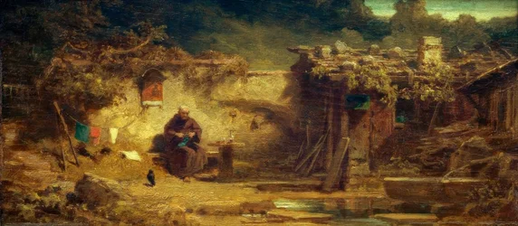 Ermitaño tejiendo