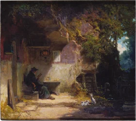 El ermitaño ante su ermita