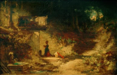 Frente a la capilla del bosque