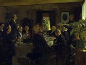 Almuerzo después de la visita del obispo