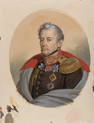 Retrato del Conde Pyotr Petrovich Konovnitsyn 1764-1822, principios de 1820s