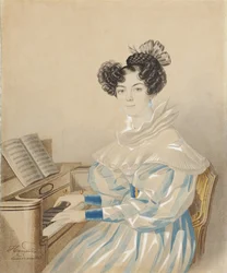 Retrato de Tatiana Petrovna Lvova 1789-1848, nacida Poltoratskaya, 1820s